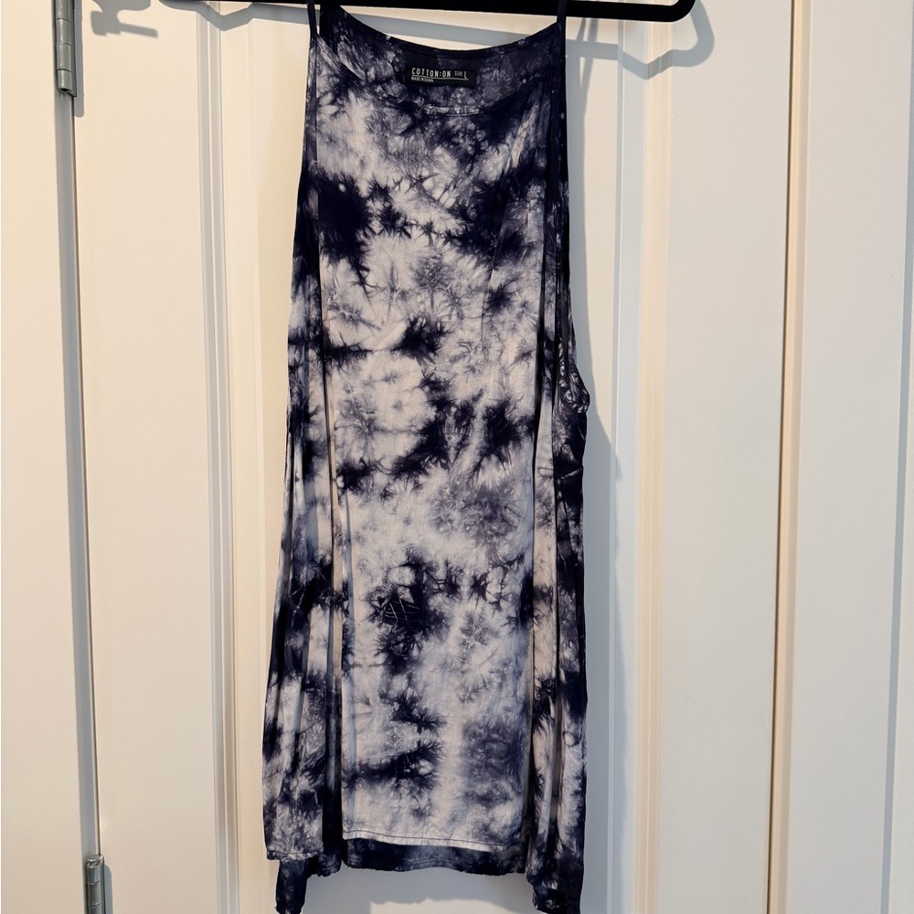 Cotton On Navy and White Tie-Dye Maxi Skirt